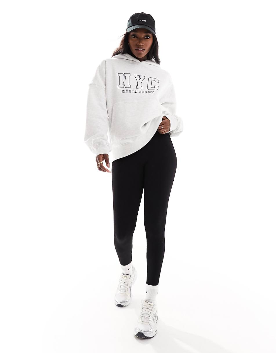 Kaiia sport NYC oversized hoodie in gray heather