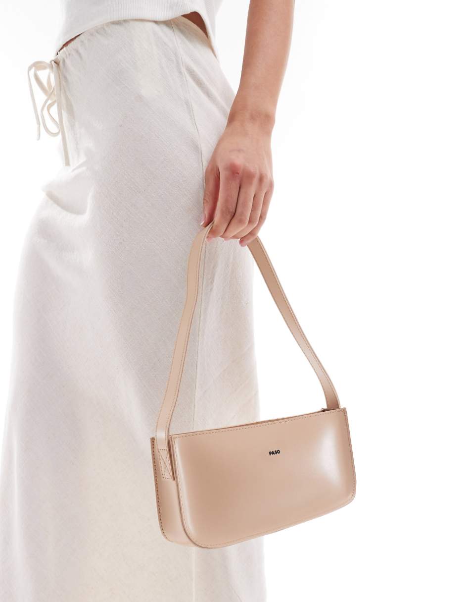 PASQ clean baguette shoulder bag in cream
