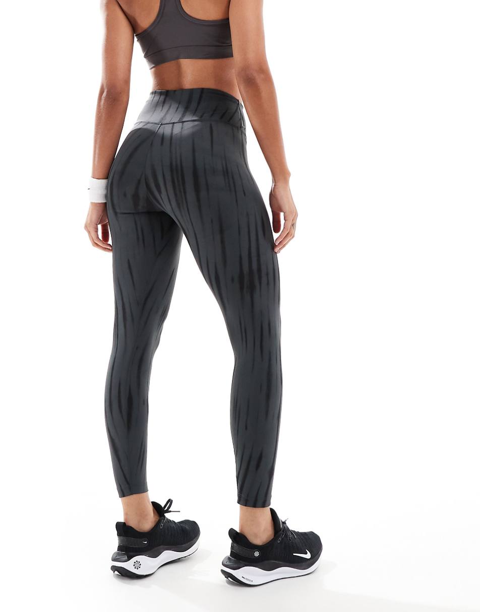 Nike Training One printed high-waisted 7/8 leggings in black