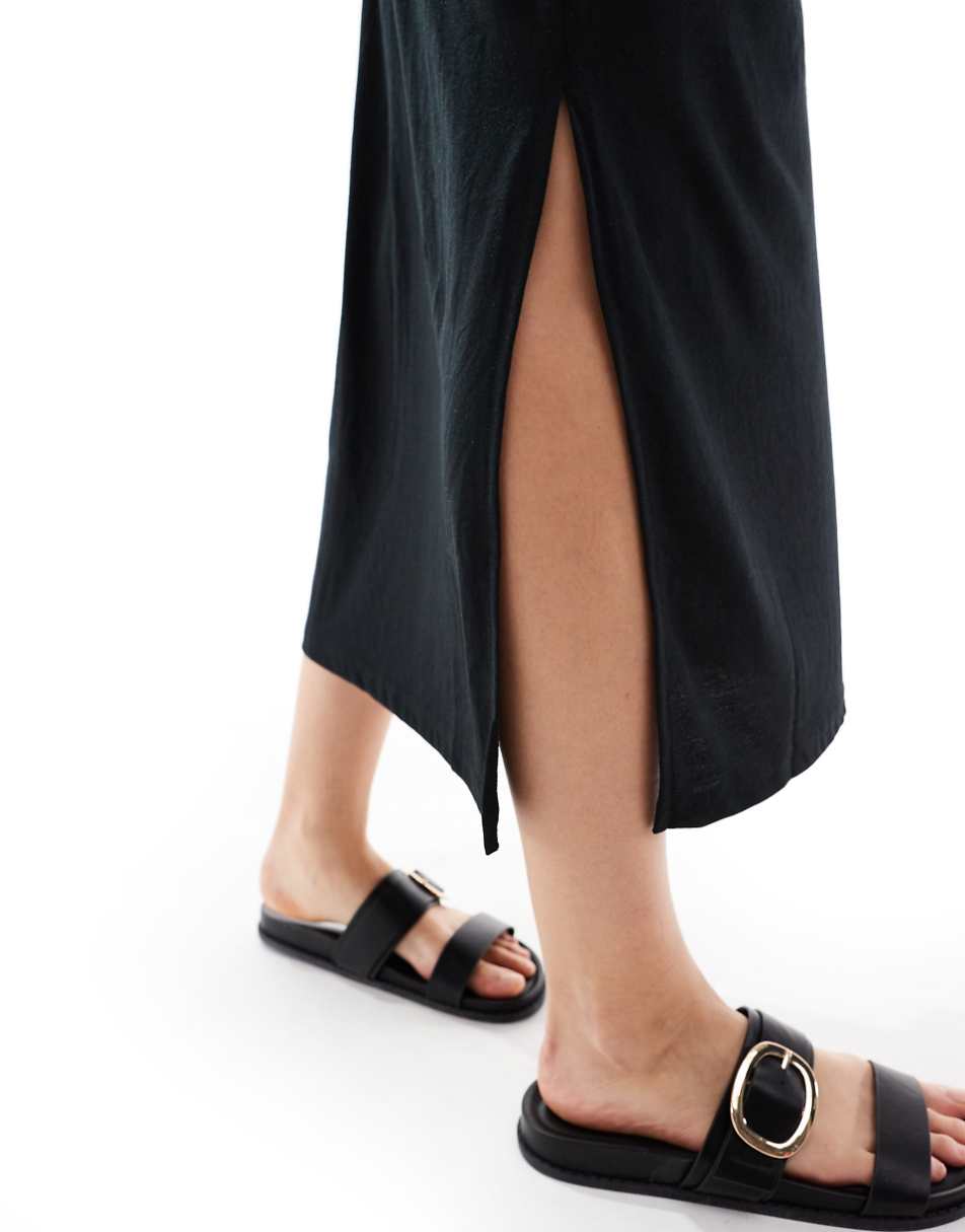 JDY tank midi dress in black