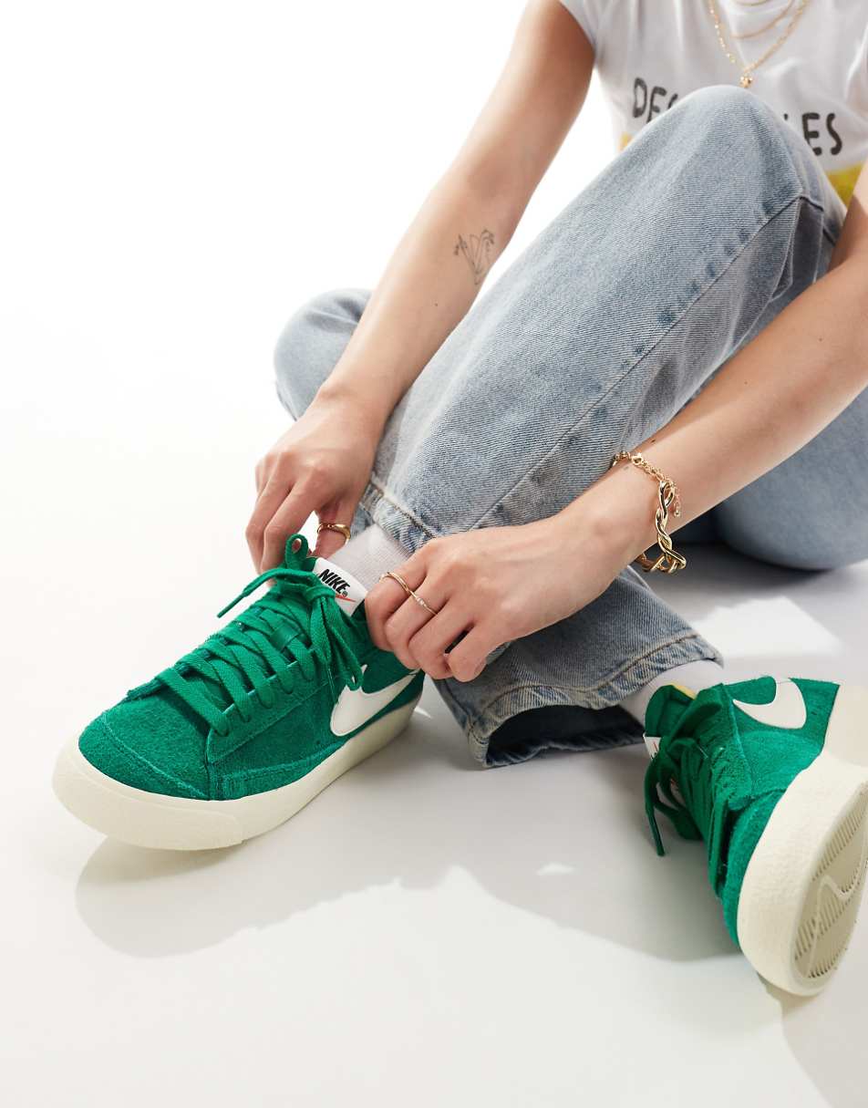 Nike Blazer Low '77 sneakers in green and white