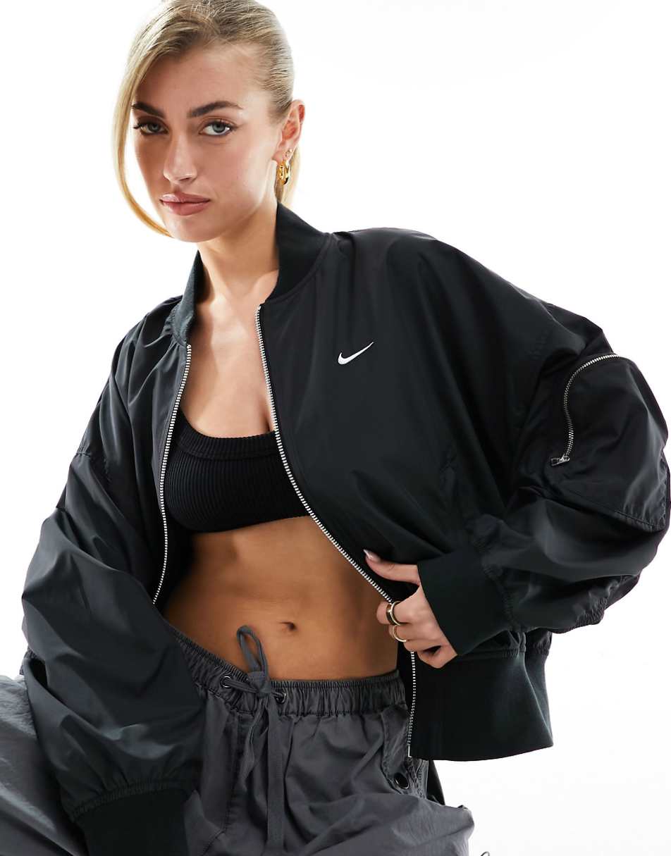 Nike Woven Bomber Jacket In Black