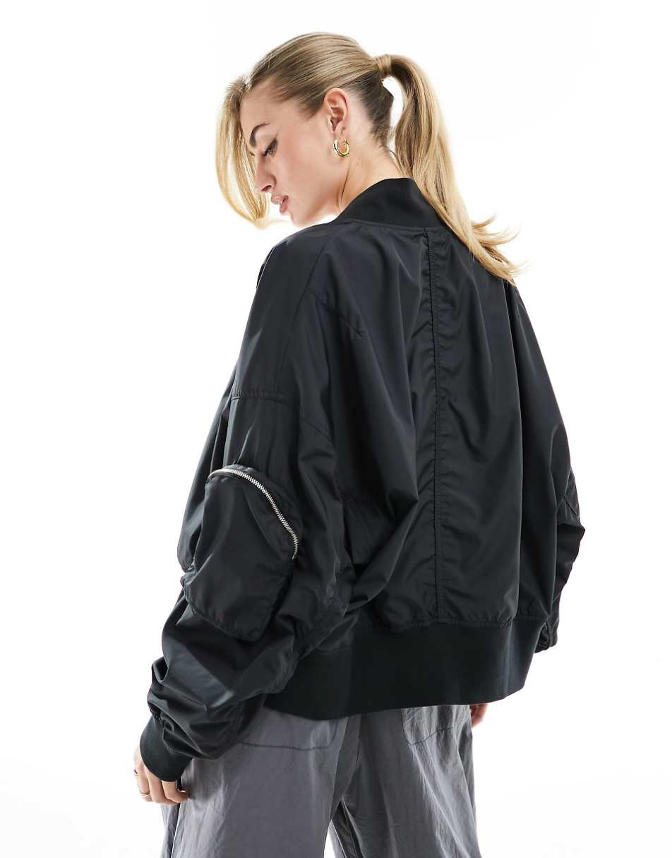 Nike Woven Bomber Jacket In Black