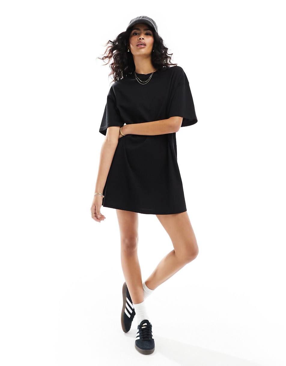 ASOS DESIGN oversized mini t-shirt dress in black