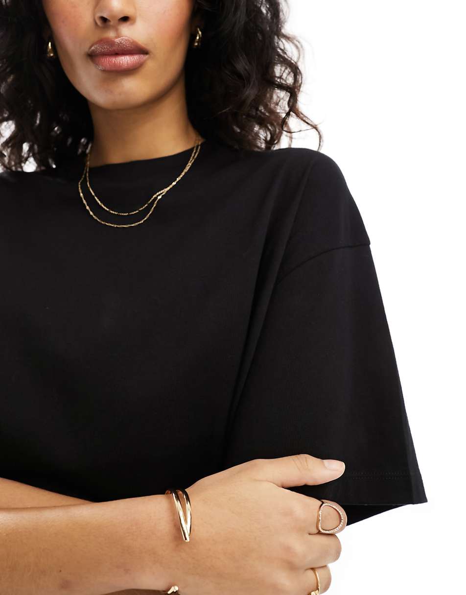 ASOS DESIGN oversized mini t-shirt dress in black