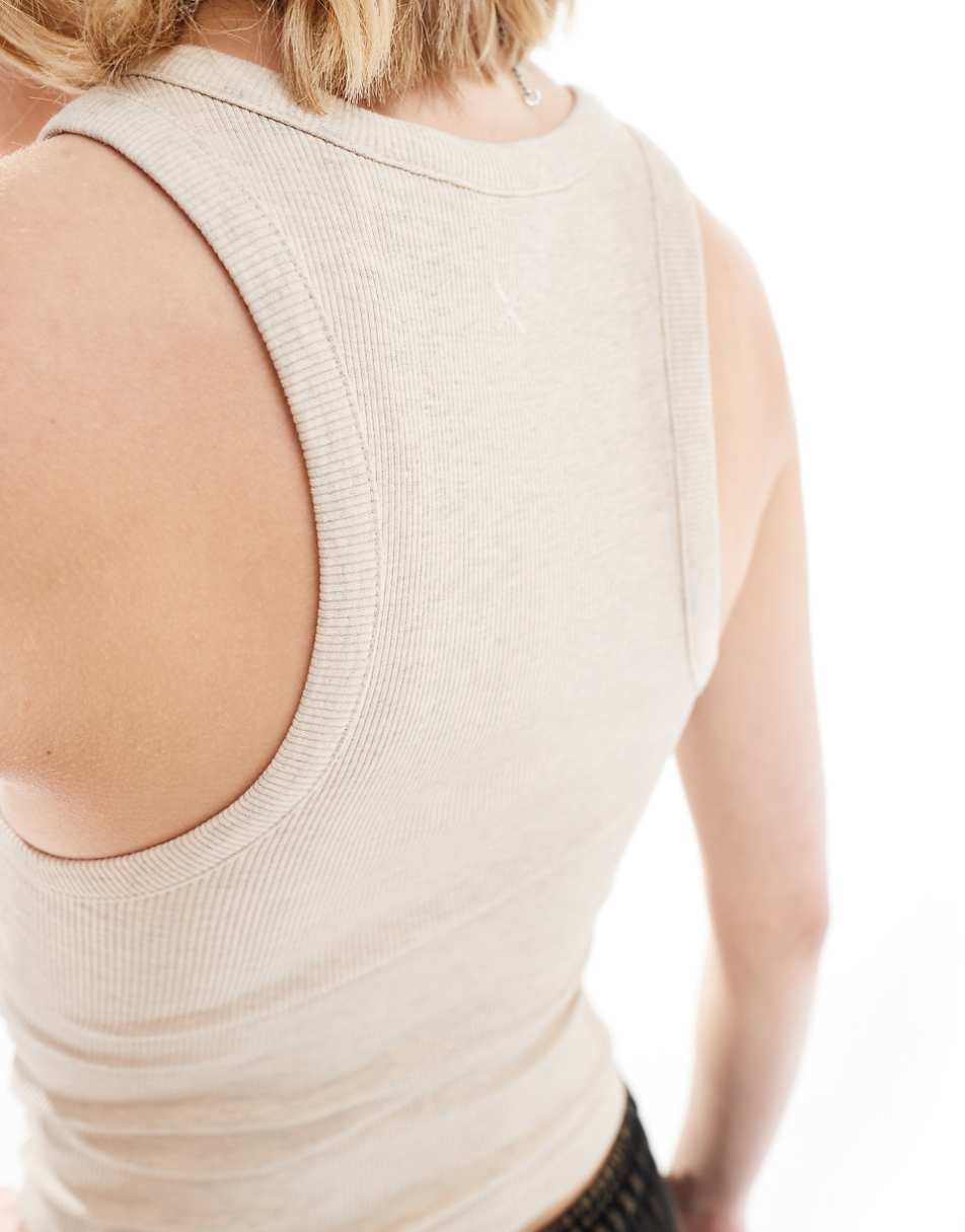 COLLUSION ribbed tank top in oatmeal heather