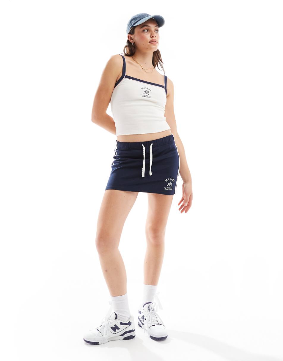 Miss Selfridge sporty mini skirt in navy - part of a set