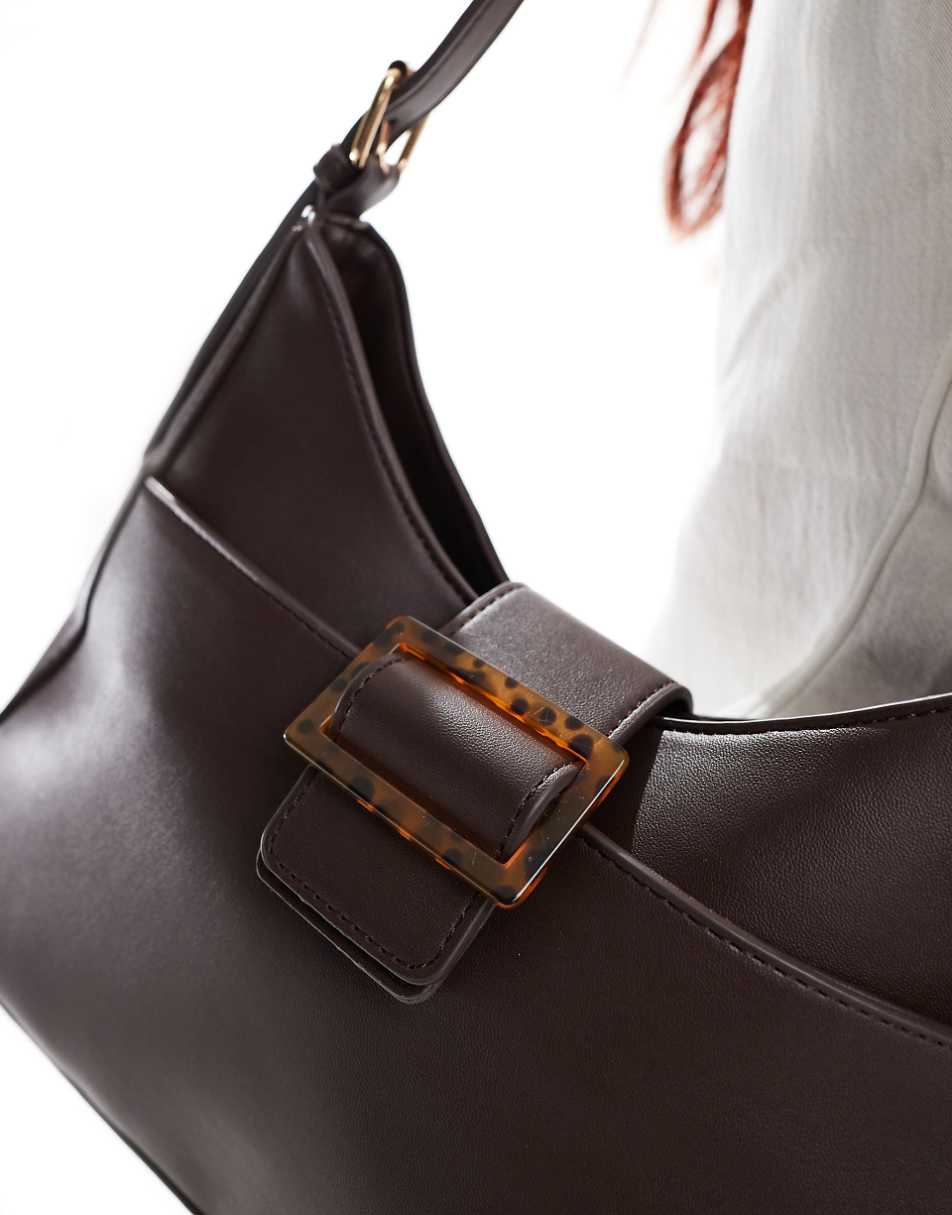 Glamorous slouch crossbody bag in dark brown