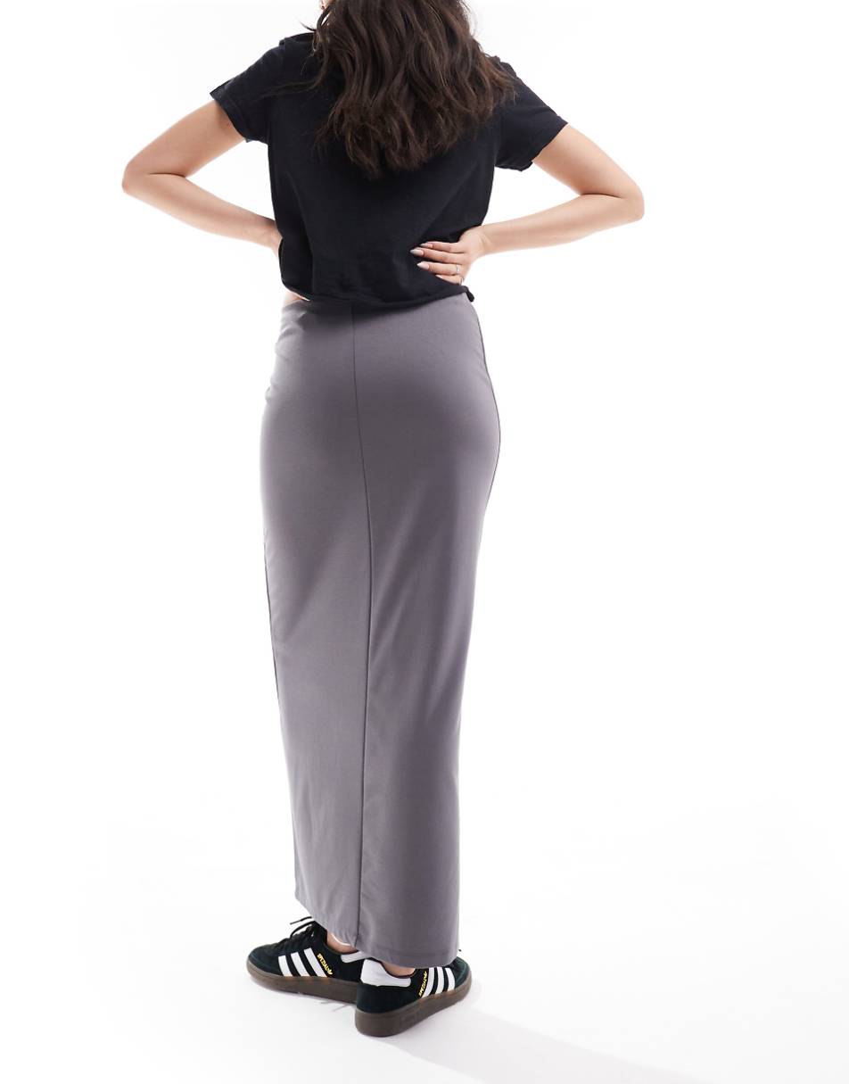 Monki midi skirt in gray