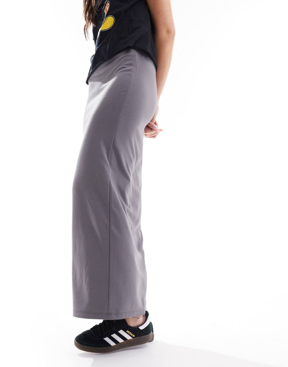 Monki midi skirt in gray