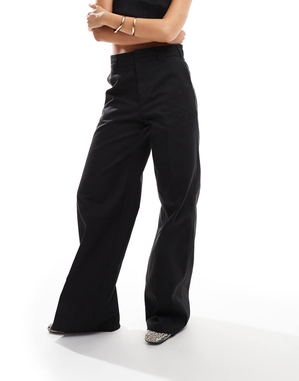 Dickies wide leg pants in black