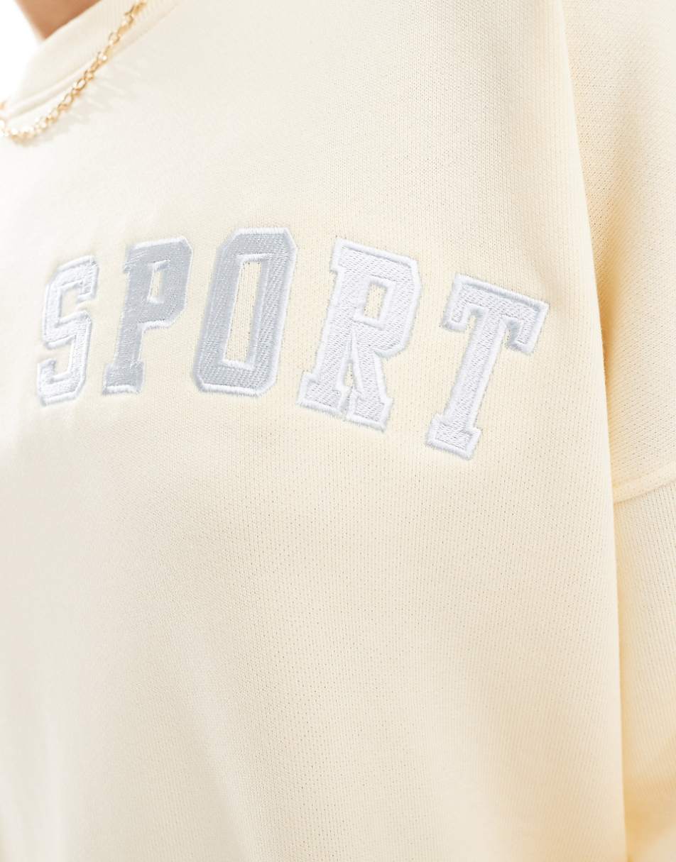 Kaiia athletic logo sweatshirt in lemon