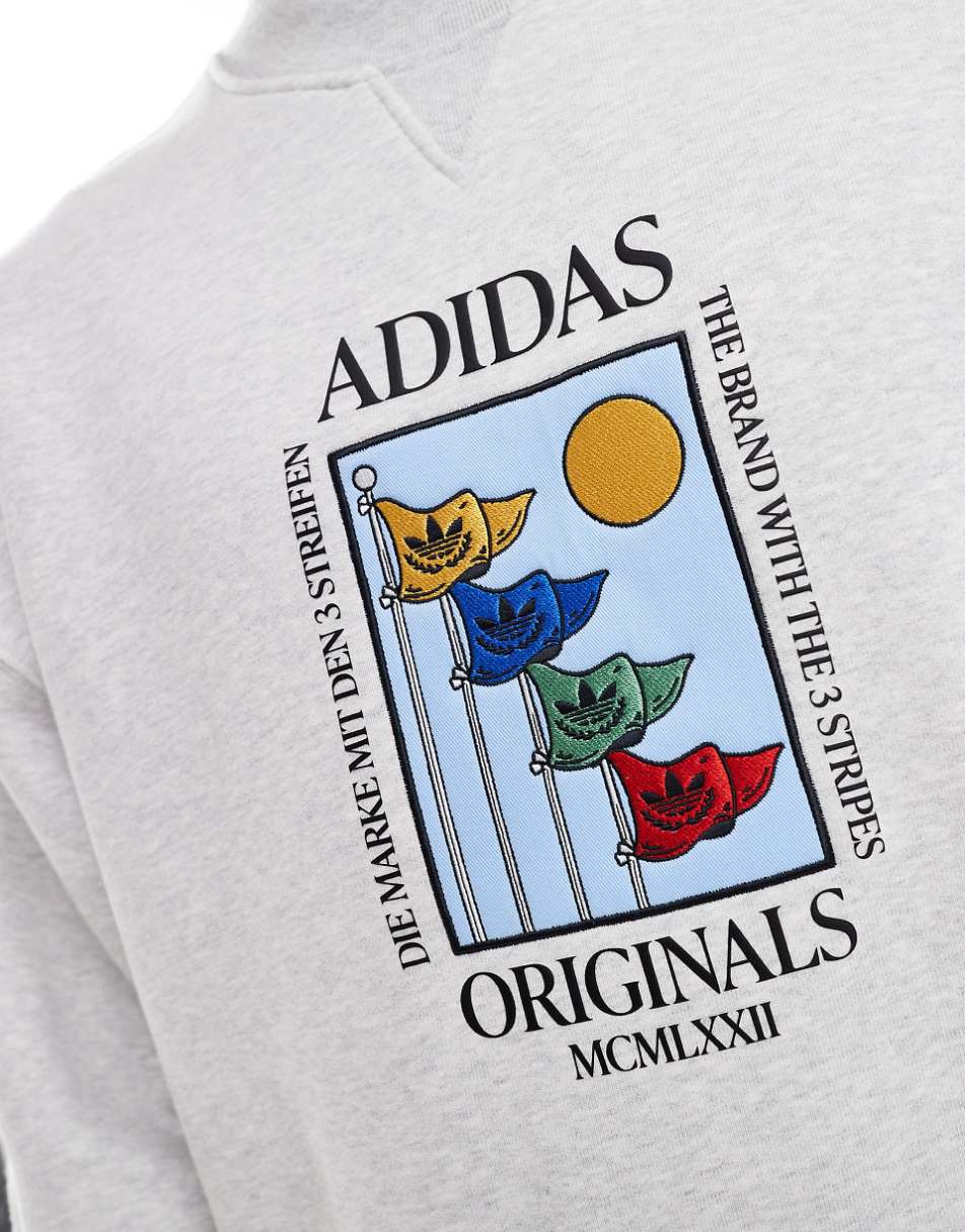 adidas Originals Olympic unisex sweat with chest logo in gray
