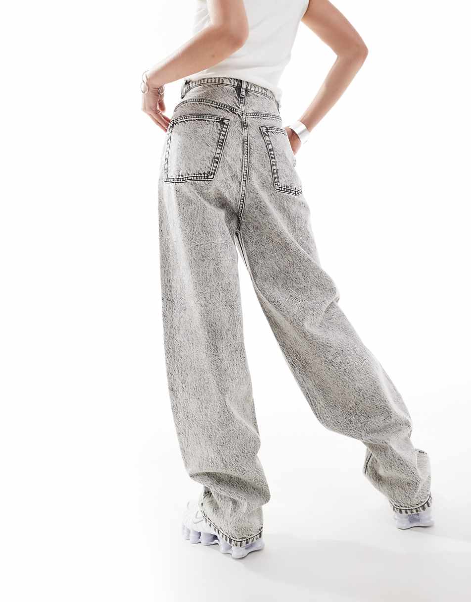 COLLUSION X014 unisex baggy antifit jeans in washed gray