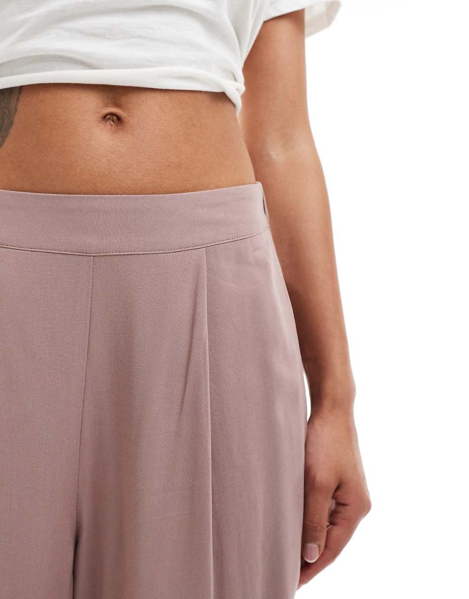 ASOS DESIGN relaxed pull on pants in mink