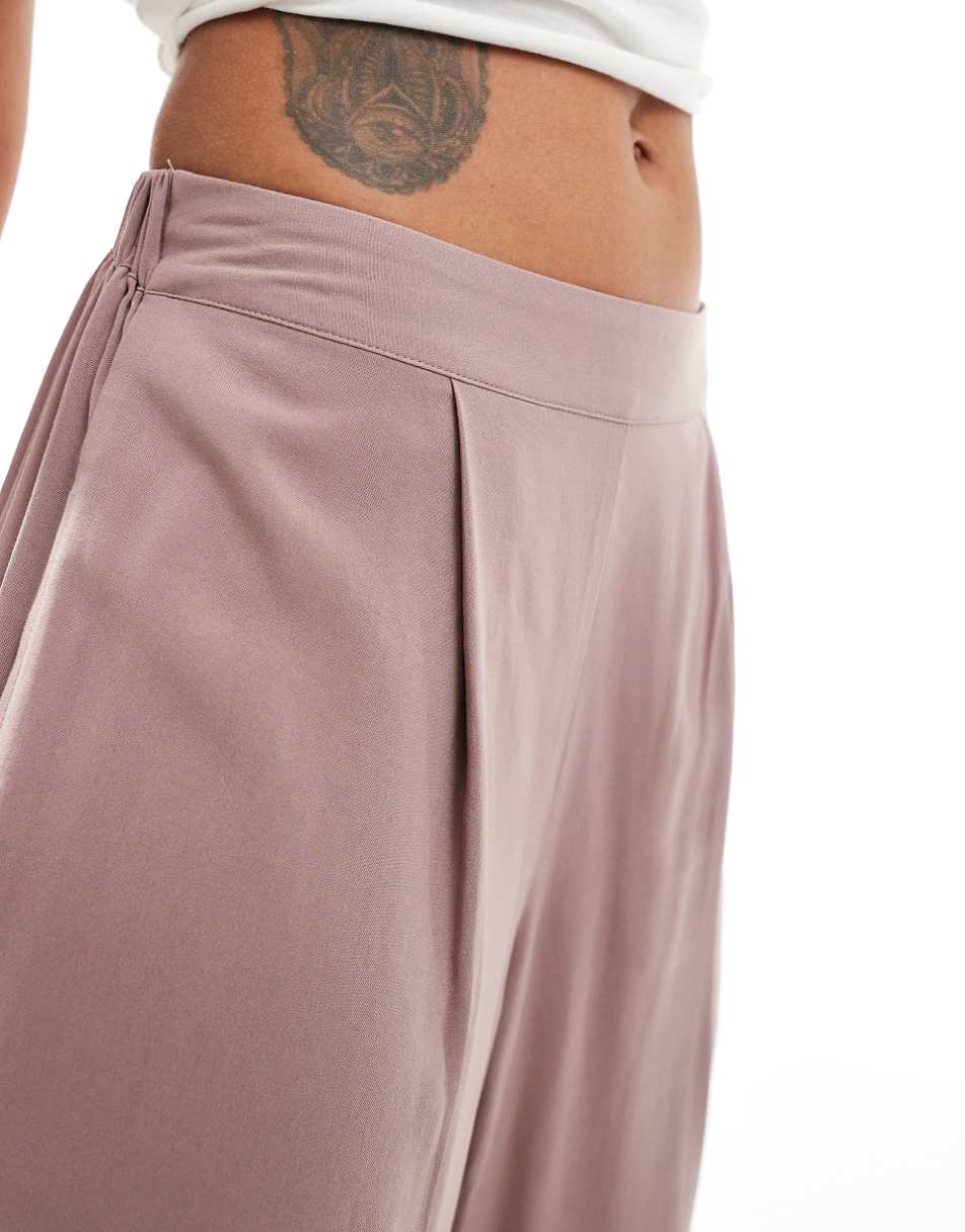 ASOS DESIGN relaxed pull on pants in mink