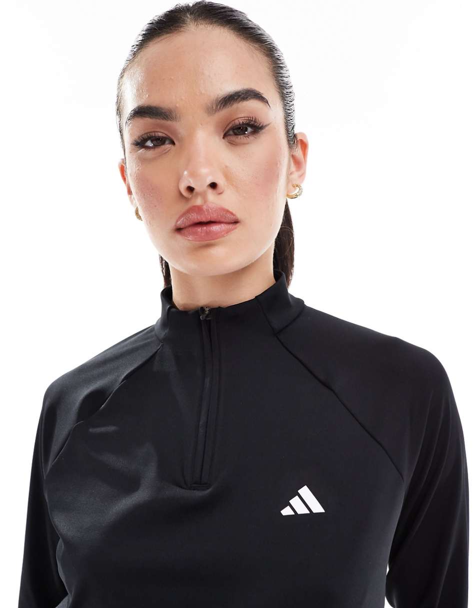 adidas Train Essentials 1/4-Zip in black