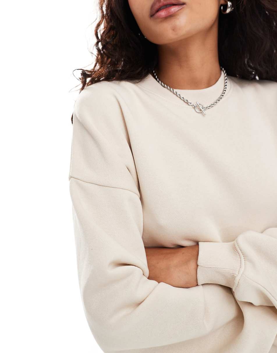 Daisy Street relaxed sweatshirt in stone