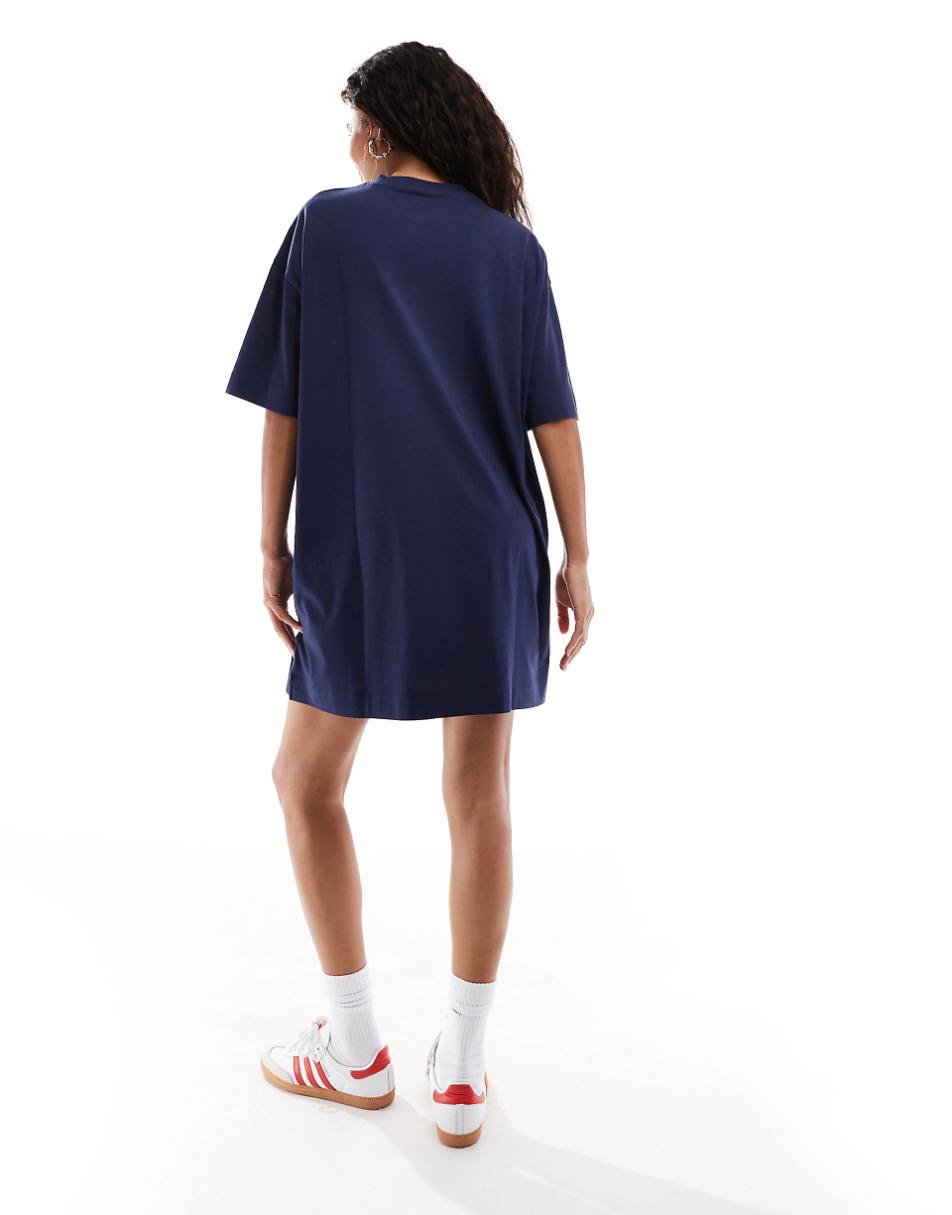 COLLUSION v-neck T-shirt dress in navy