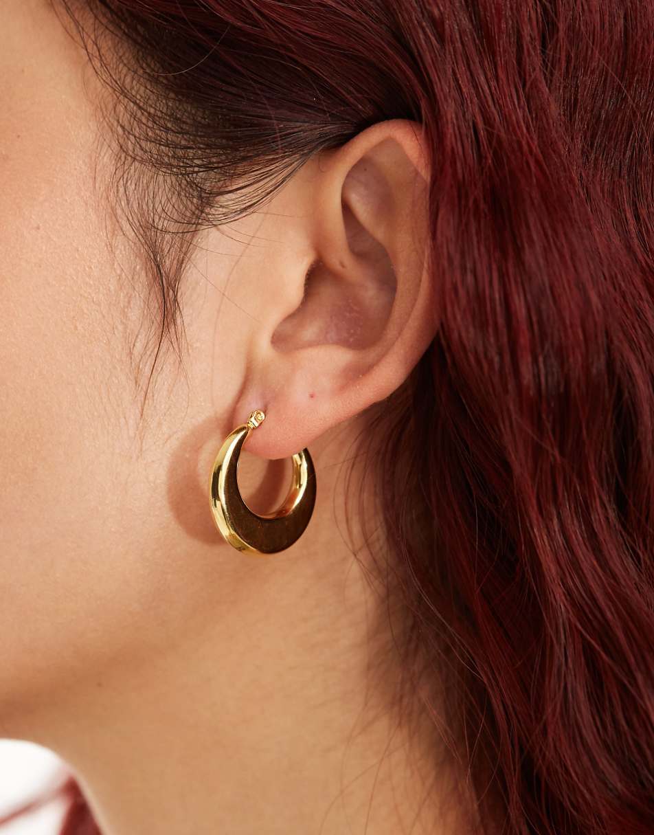 Lost Souls stainless steel dome hoop earrings in 18k gold plated