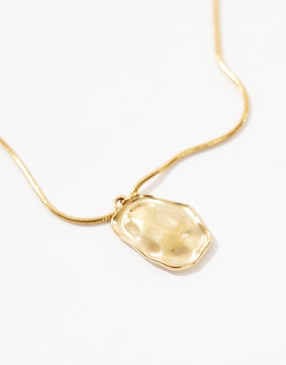 Lost Souls stainless steel molten pendant necklace in 18k gold plated