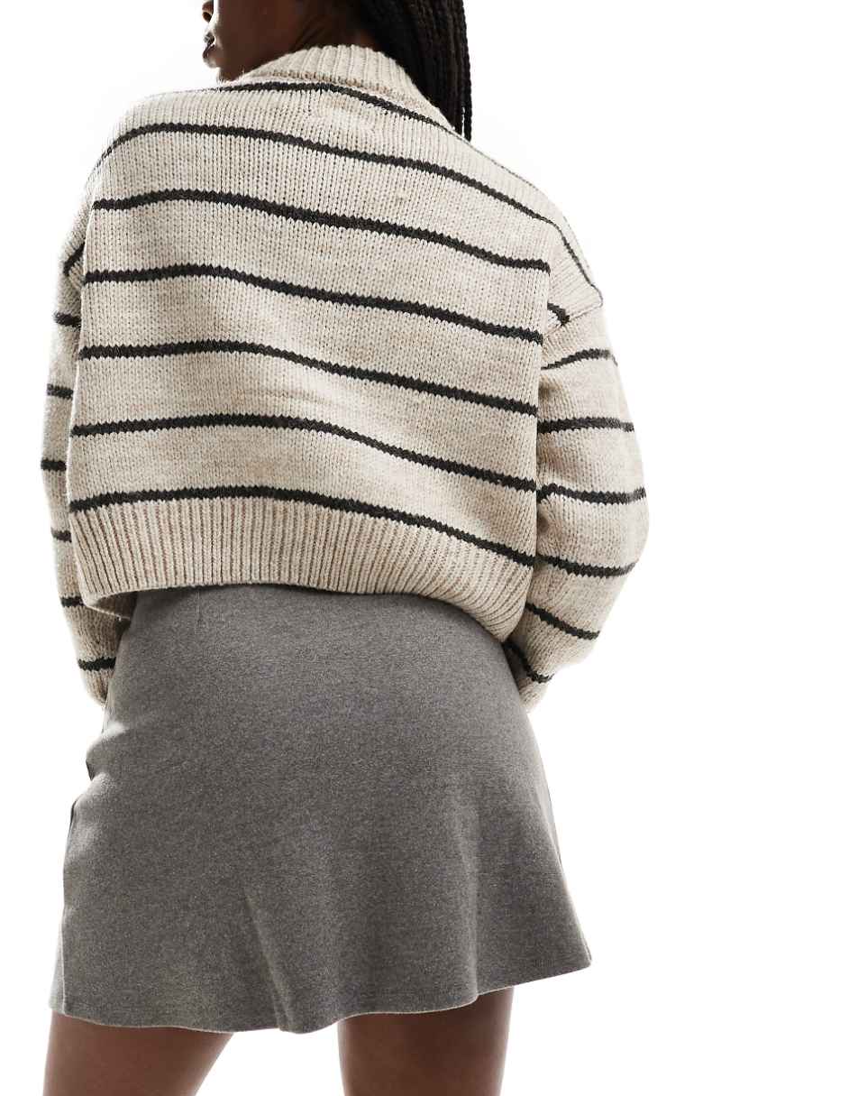 ASOS DESIGN super soft flippy mini skirt in charcoal heather