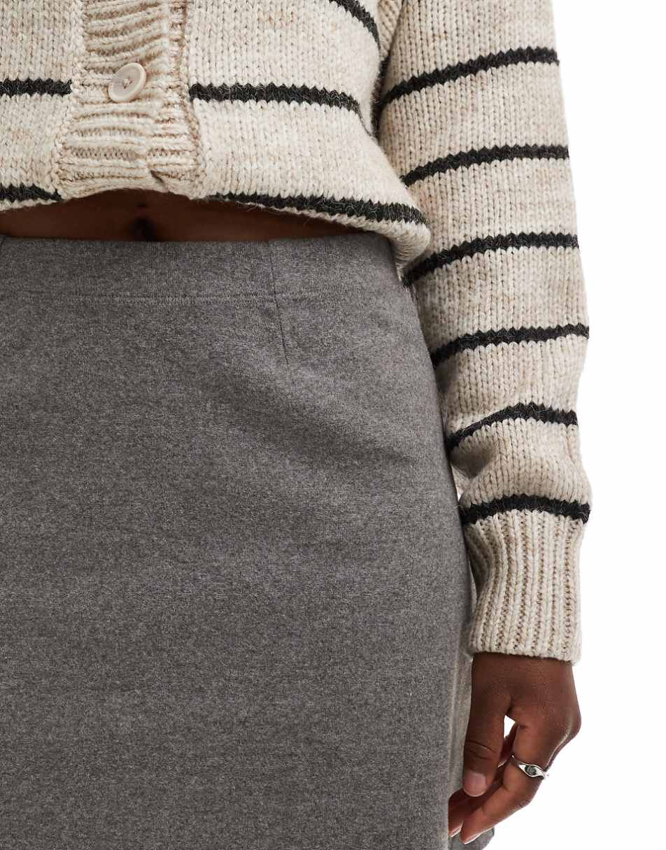 ASOS DESIGN super soft flippy mini skirt in charcoal heather