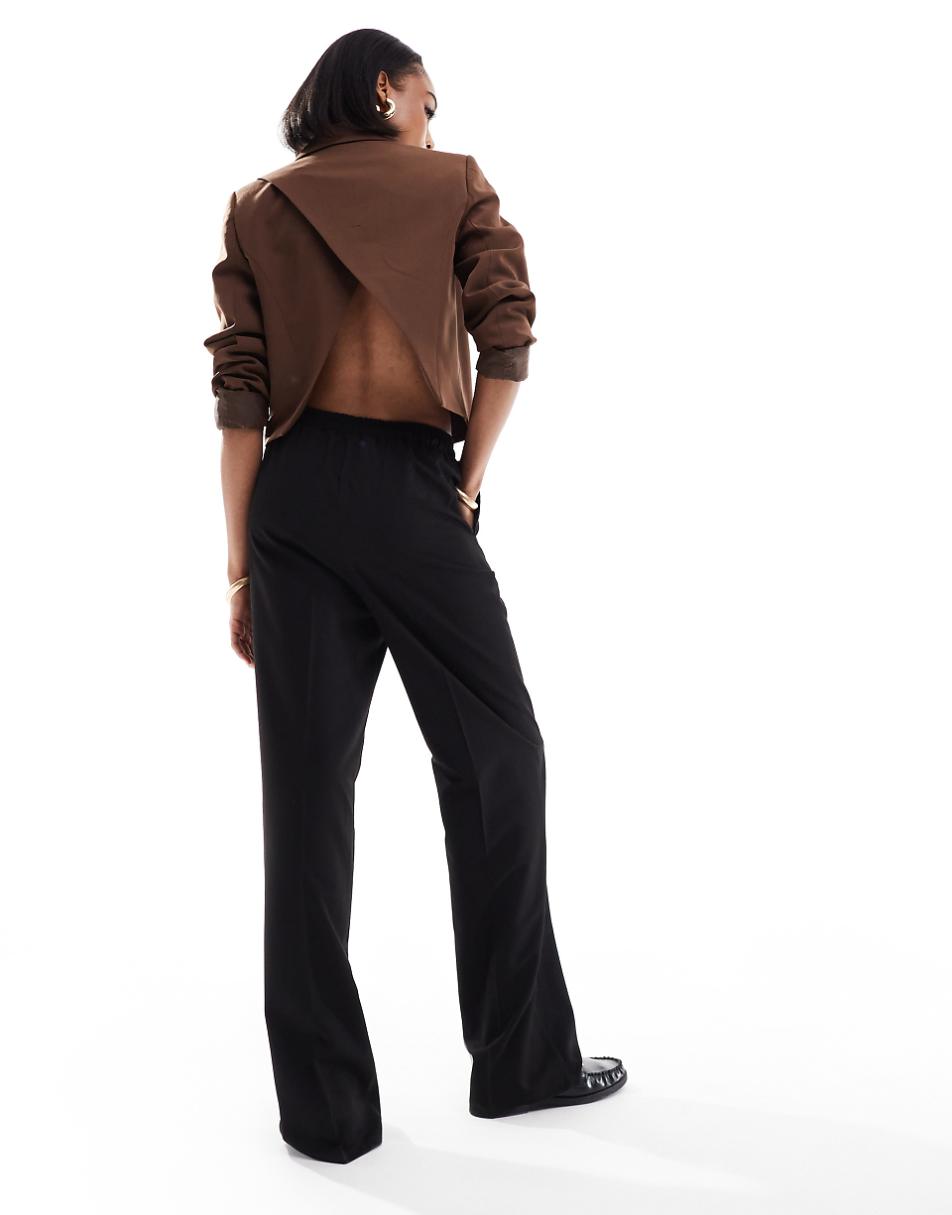 ASOS DESIGN Tall tailored pull-on pants in black