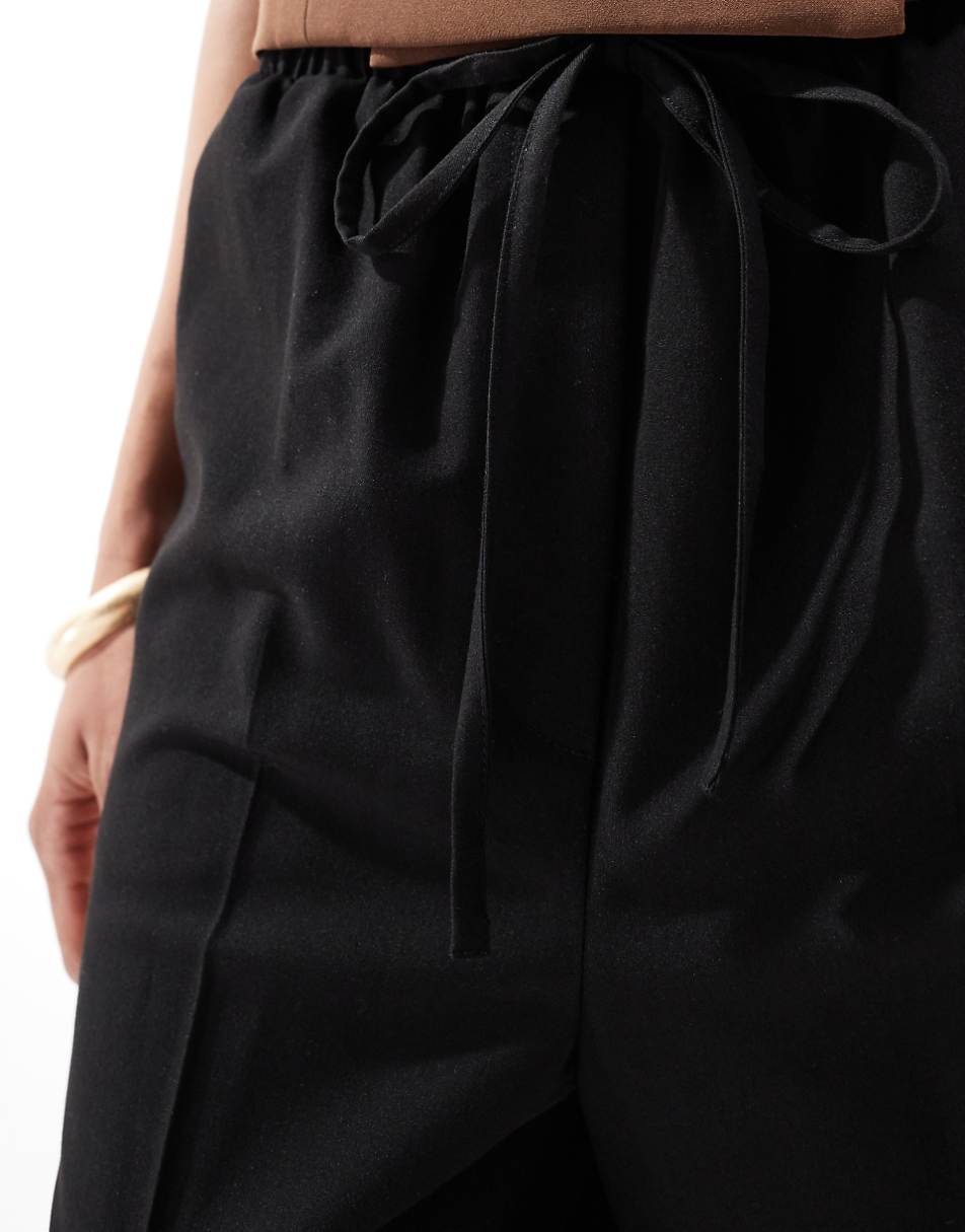 ASOS DESIGN Tall tailored pull-on pants in black