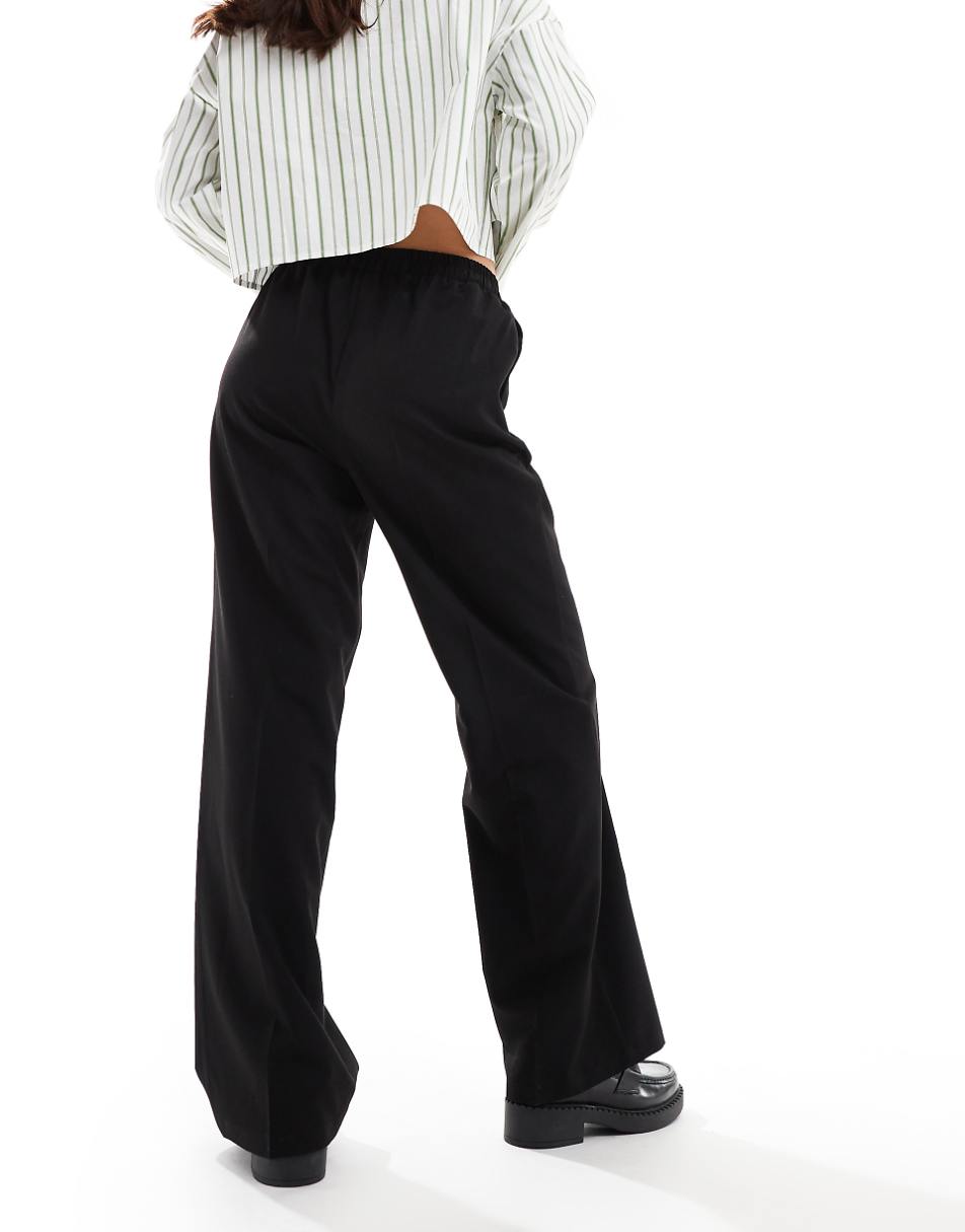 ASOS DESIGN tailored pull-on pants in black