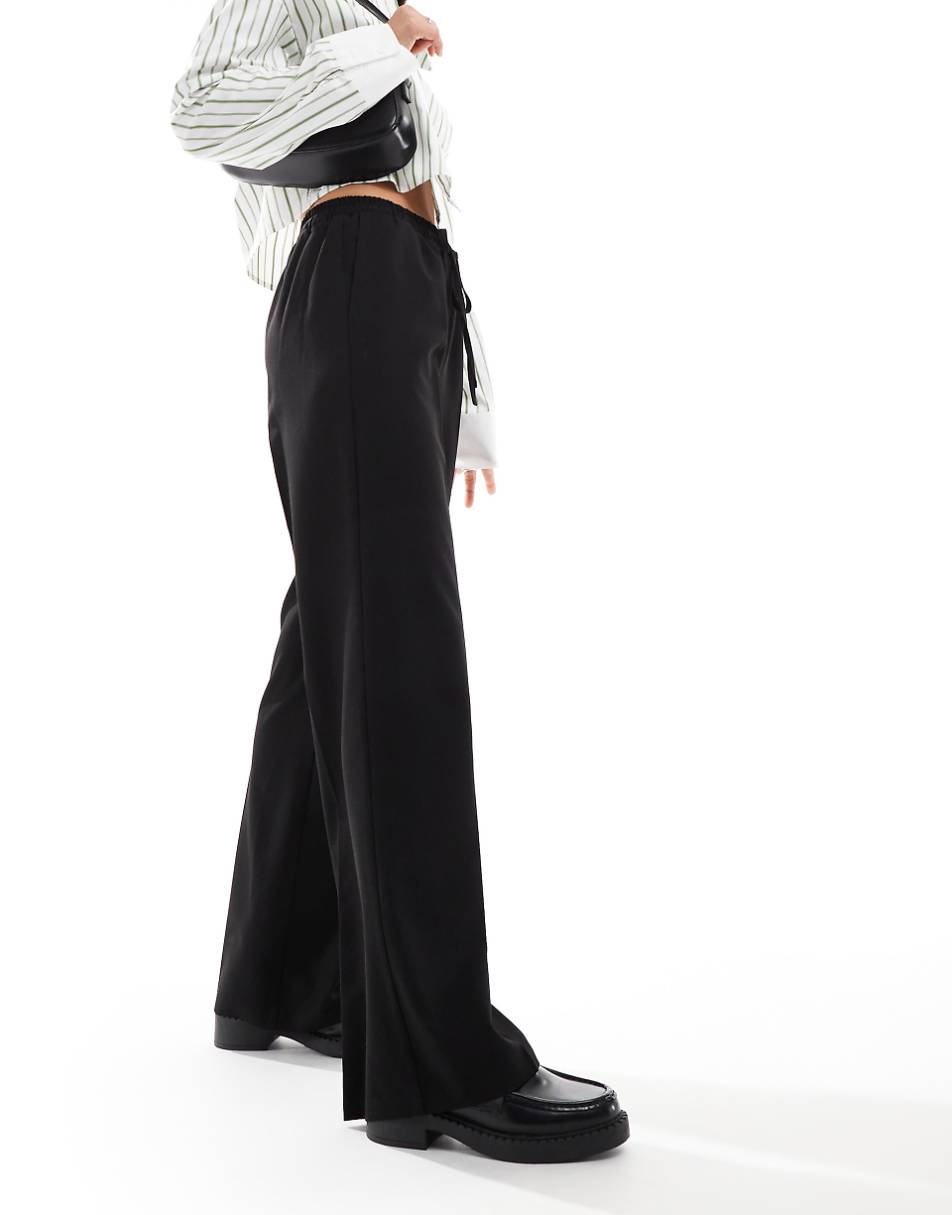 ASOS DESIGN tailored pull-on pants in black