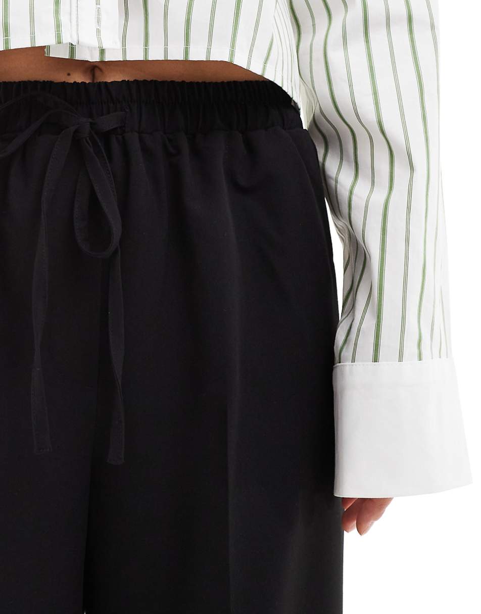 ASOS DESIGN tailored pull-on pants in black