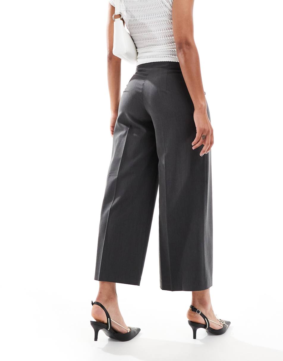 ASOS DESIGN tailored culotte in charcoal