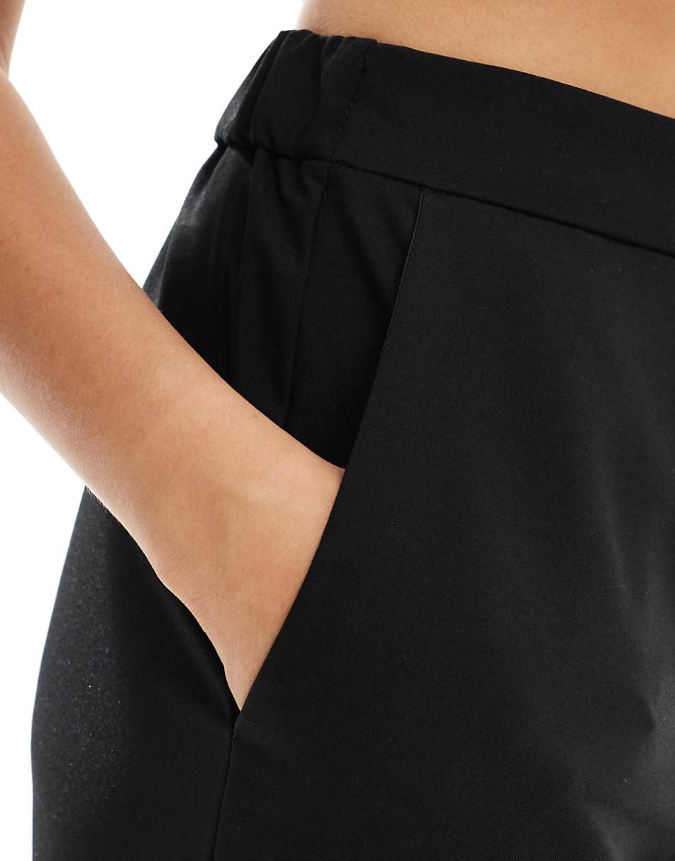 ASOS DESIGN wide leg tailored dad pants in black