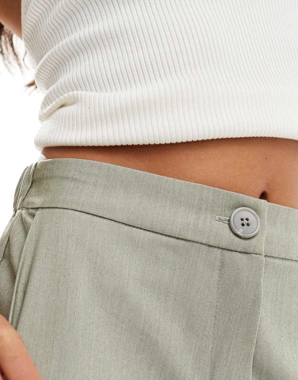 ASOS DESIGN relaxed tailored pants in olive