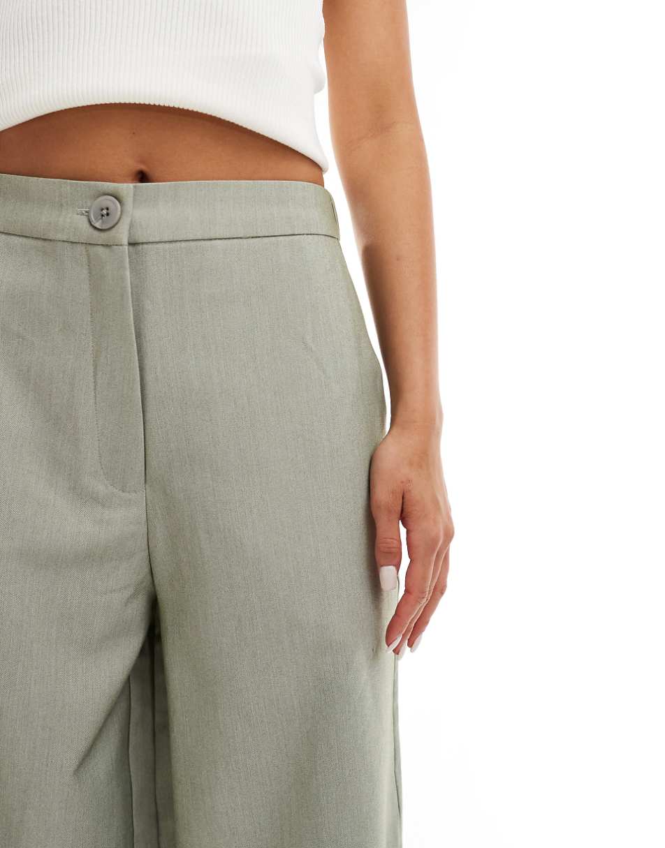 ASOS DESIGN relaxed tailored pants in olive