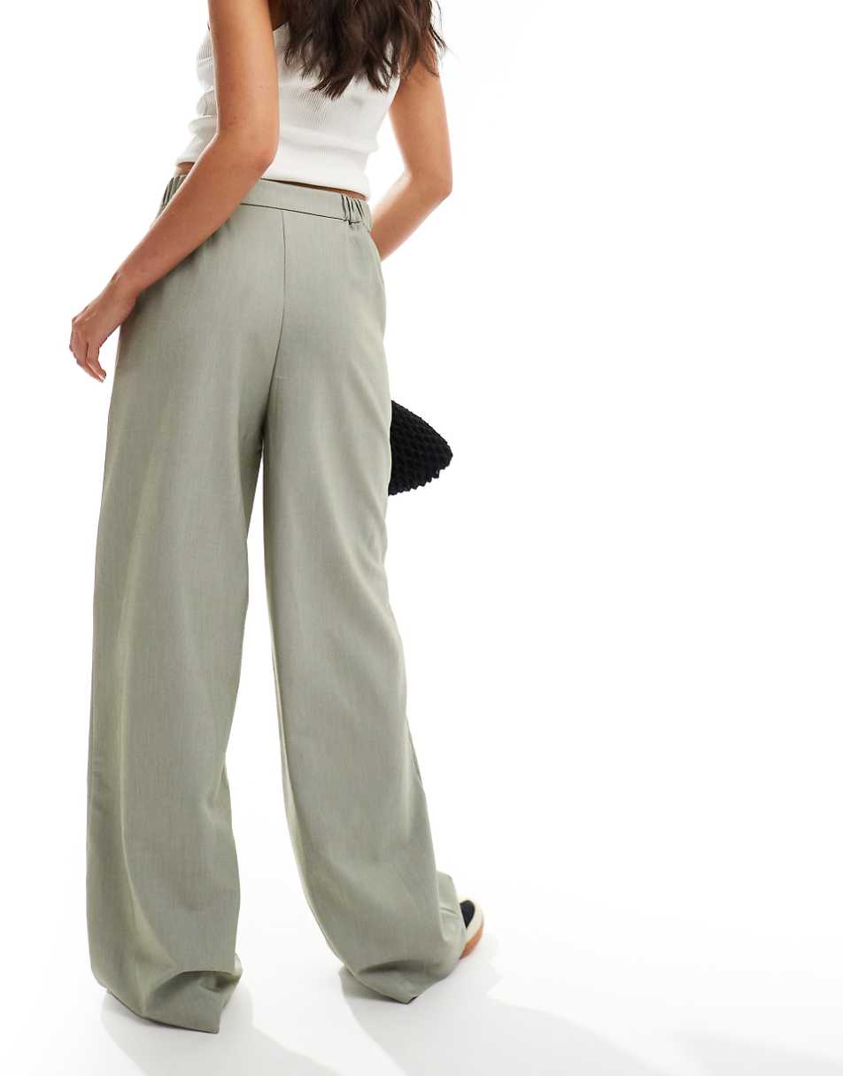 ASOS DESIGN relaxed tailored pants in olive