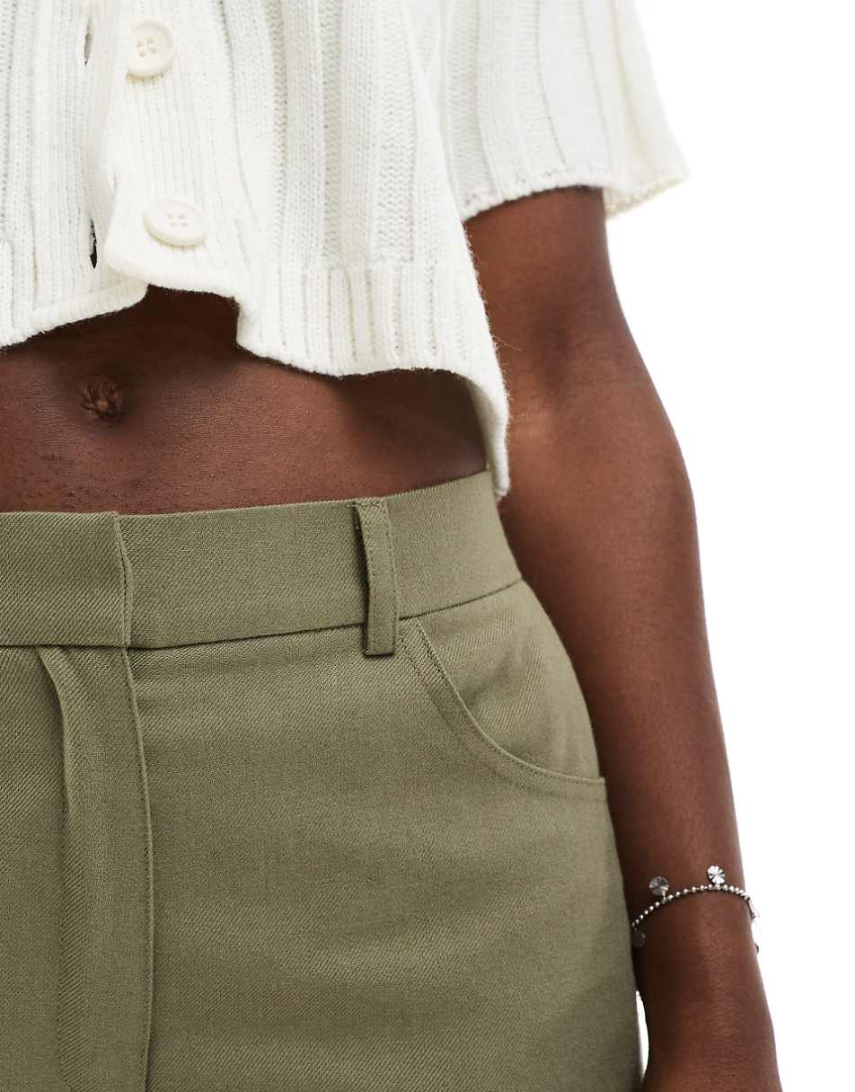 ASOS DESIGN relaxed dad pants with 5 pocket detail in khaki
