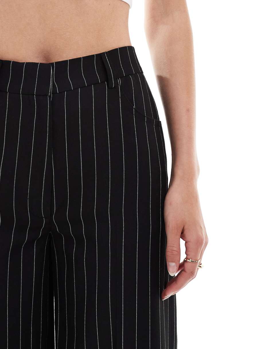 ASOS DESIGN Tall relaxed dad pants with 5 pocket detail in black stripe