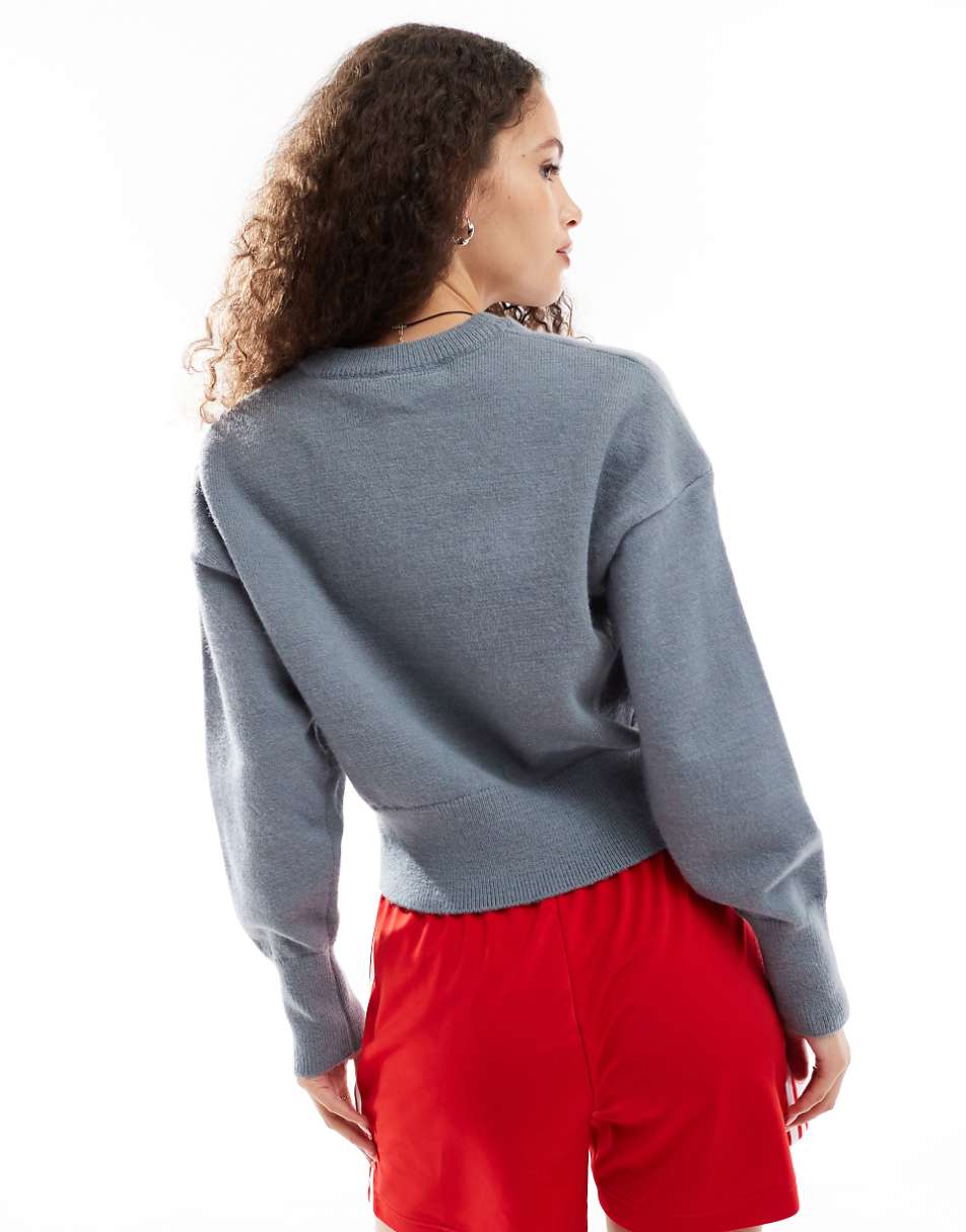 Daisy Street fitted waist cardigan in school gray