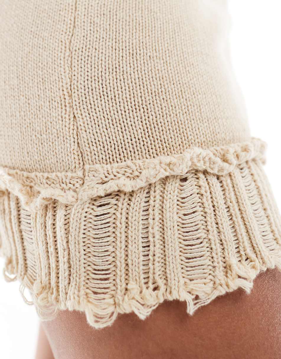 COLLUSION nibbled hem mini skirt