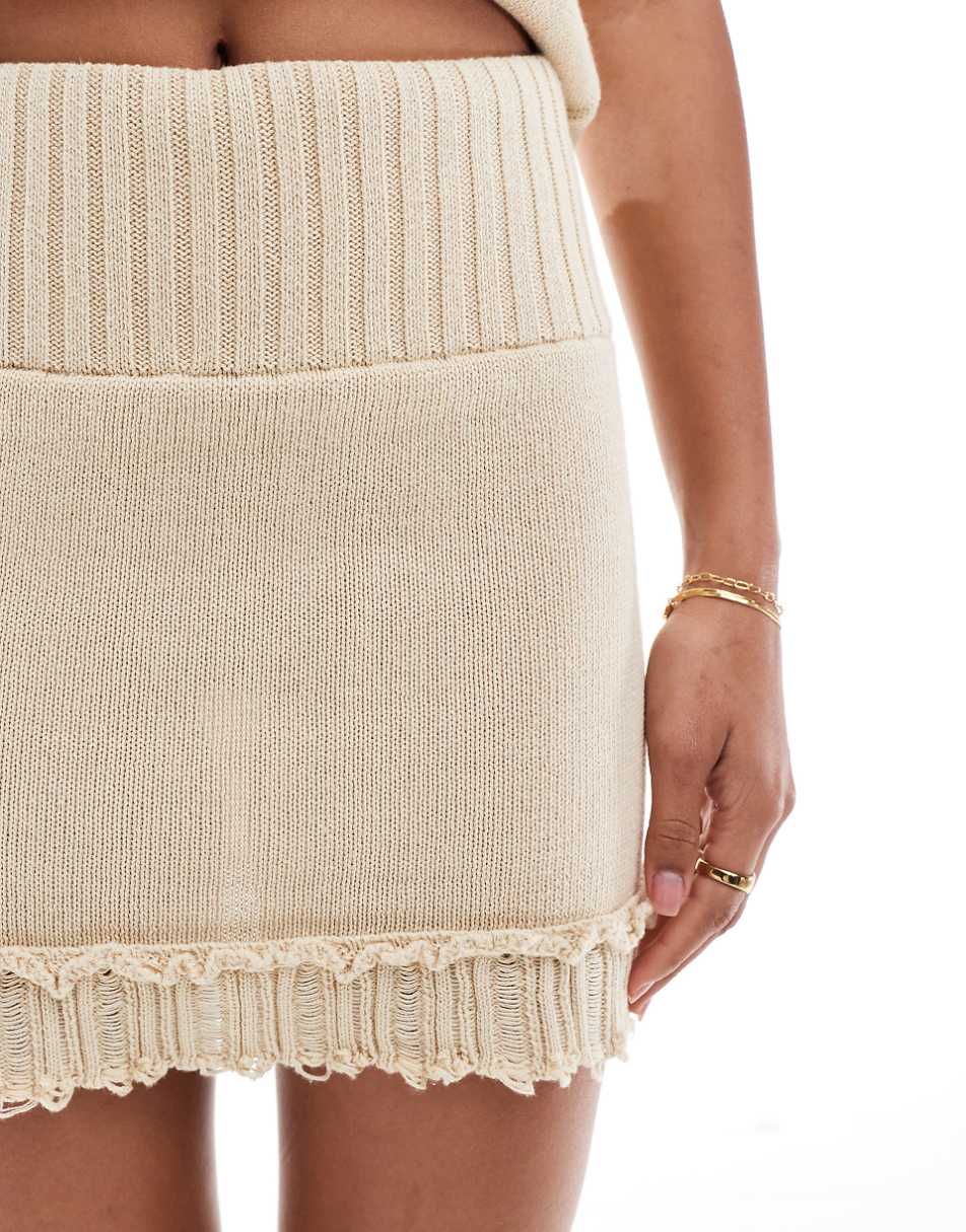 COLLUSION nibbled hem mini skirt