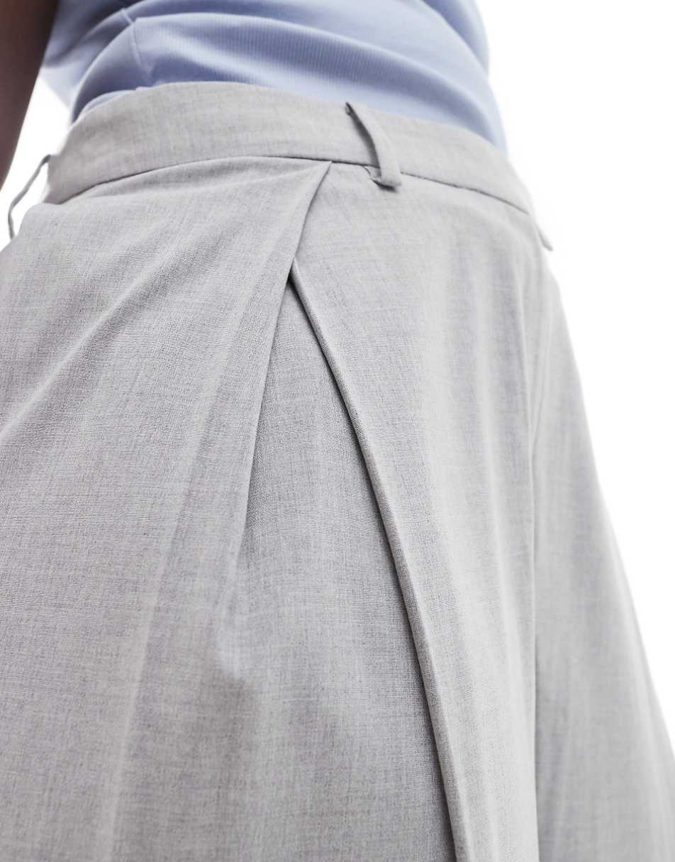 ASOS DESIGN tailored linen short in natural stripe