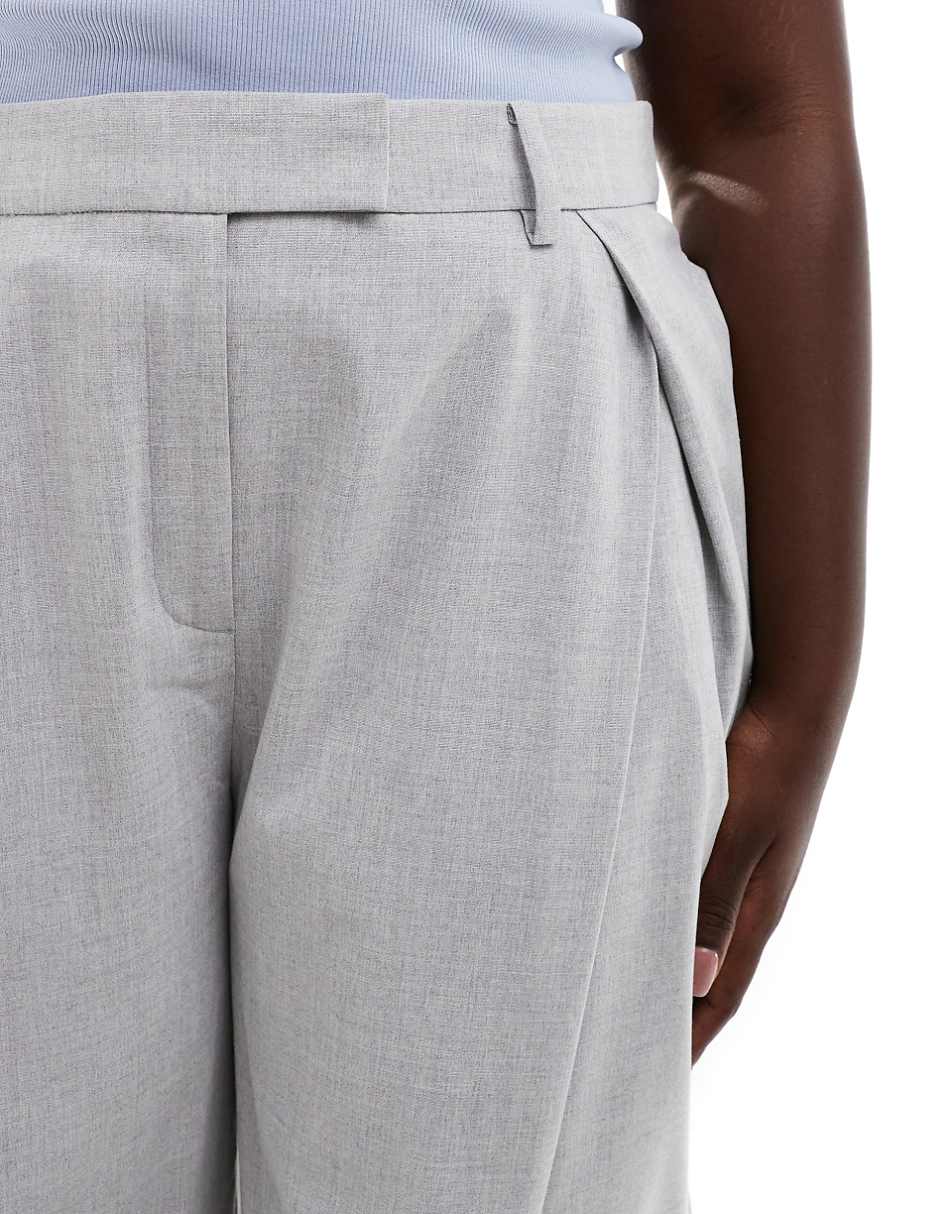 ASOS DESIGN tailored linen short in natural stripe