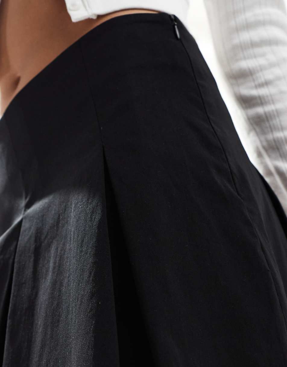 ASOS DESIGN pleated mini skirt in black