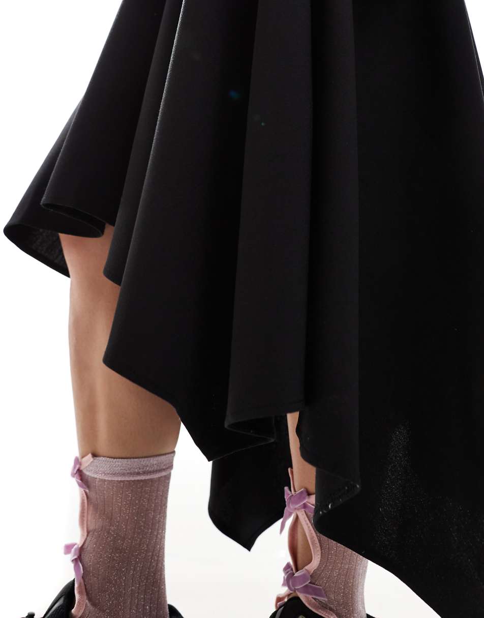 COLLUSION tailored pull on midi circle skirt