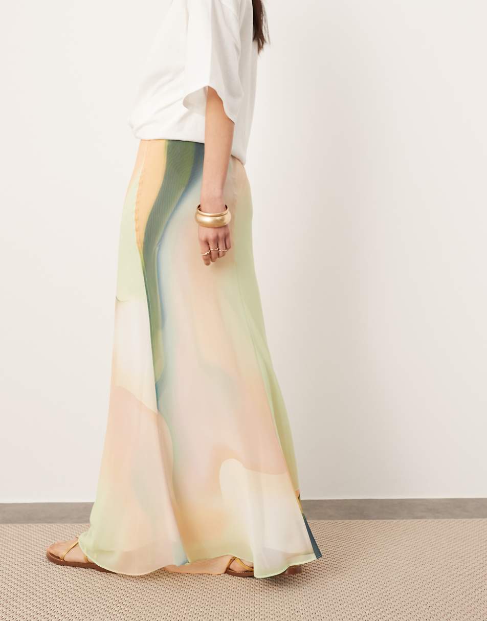 ASOS EDITION bias maxi skirt in ombre print