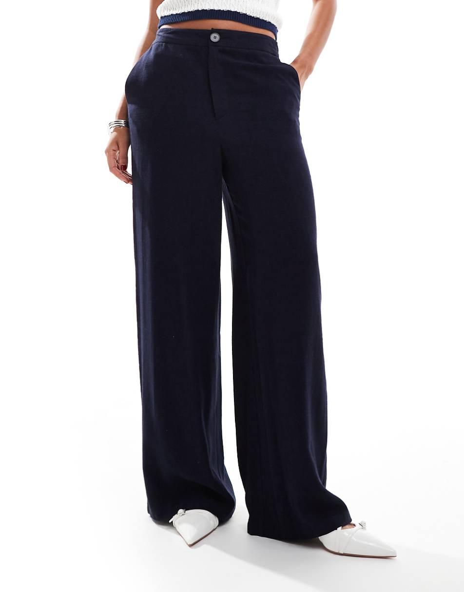 ASOS DESIGN relaxed tailored dad pants in navy