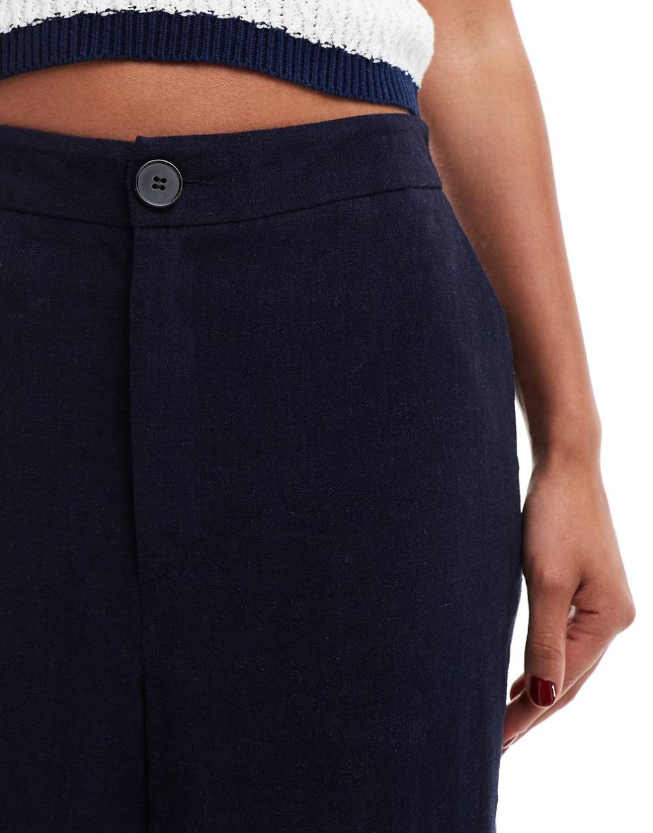 ASOS DESIGN relaxed tailored dad pants in navy