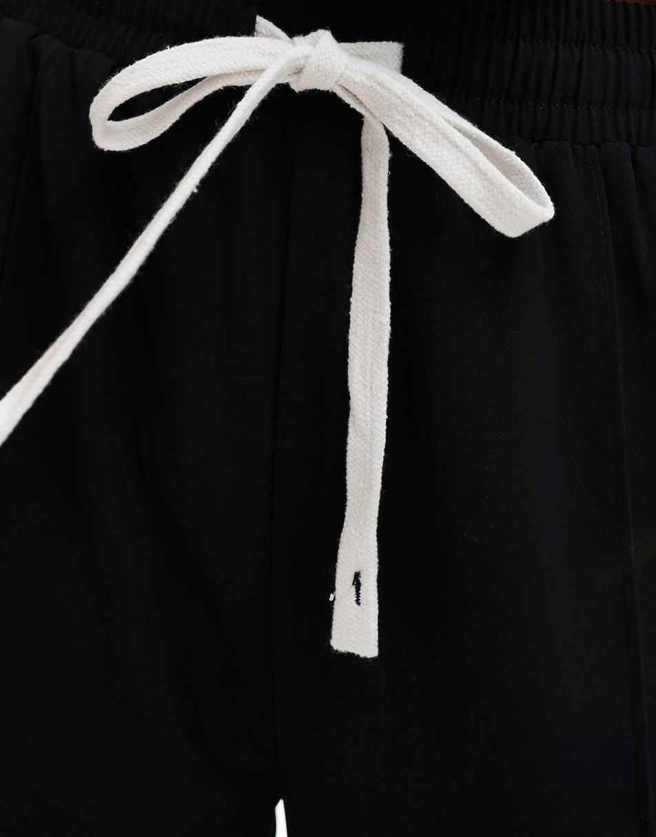 ASOS DESIGN wide leg pull on pants with contrast tie detail